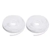 2pcs Weather Stripping Door Seal 32.81ft 394" 10m x 9mm x 23mm, White