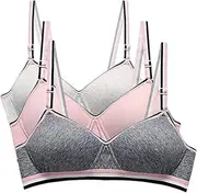 [YESLAU] Teens Girls Training Bras for 32a Big Kids Age 8-10 10-12 12-14 14-16 Years Old Lightly Padded Adjustable Sport Bra
