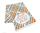 Autumn Air "Fall Sweet Fall" Green & Orange Plaid Table Runner
