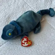 Rare RAINBOW Chameleon TY Beanie Baby Babies Retired Iggy Colors Tag Errors 1997