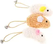 DRESSOOS 3pcs Cat Interactive Plush Mouse with Bells Funny Kitten Teasing for Active Play Unique Pet Supplies for Healthy Fun Cat Lovers