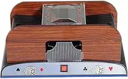 2 Deck Automatic Card Shuffler, Retro Wood Grain Casino Poker Playing Cards Electric Shuffle Machine, Card Shuffle Sorter for UNO Blackjack Texas Hold'em - Battery Operated