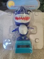 SOLAR POWERED DANCING SHARK~ DASHBOARD ORNAMENT~ 4 INCHES TALL~ BLUE