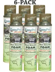 Black Waterfall Foam Seals Rock Prevent Water Loss Easypro 6-Pack 20oz Cans