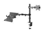 Brateck Economical Double Joint Articulating Monitor Arm with Laptop Holder 13"-32"