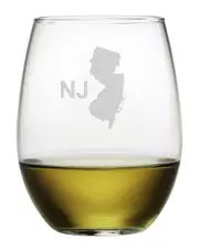 Susquehanna Glass "New Jersey" Set of 4 Stemless Wine Glasses