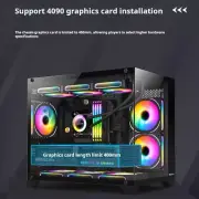 Black USB3.0 Tempered Glass M-ATX Tower Gaming PC Computer Case w/ ARGB FAN