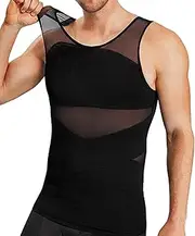 [Generisch] Compression Tank Top for Men, Compression Shirt for Men, Fashion Body Slimming Shapewear, Men's Compression Mesh Tank Top for Daily Fitness, Parties, Dates, Beaches