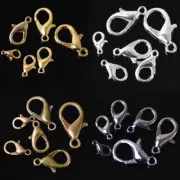 50PCS Lobster Claw Clasps Hooks Gold/Silver/Bronze/Black 10/12/14/16/18/21mm