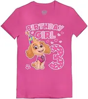 [Tstars] Birthday Girl Shirt Paw Patrol Skye 3rd Birthday Infant Girls' Fitted T-Shirt