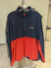 NWT MEN'S RALPH LAUREN RLX PULLOVER, SIZE: XL, COLOR: NAVY/RED (M6)