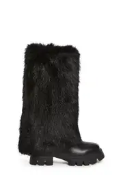 [AZALEA WANG] Ahsoka Foldover Flat Boots - Black