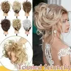 Natural Curly Scrunchie Messy Bun Updo Ponytail Hair Extensions Thick AS Human 4