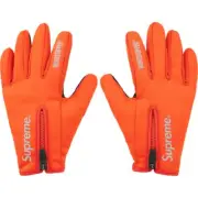 Supreme Windstopper Zip Gloves Orange Medium