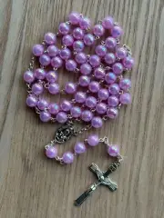 Acrylic AB Purple Bead Silver Holy Rosary for Catholic Church Prayers / Gift