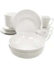 Elama Iris 32pc Porcelain Dinnerware Set with 2 Large Serving Bowls