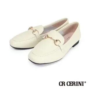【CR CERINI】高貴典雅馬銜扣淑女樂福鞋 白色(CR1222W-WH)