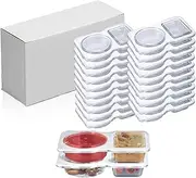 nelxoict Double Compartment Condiment Containers with Lids Portable Reusable Sauce Container 2 Compartment Snack Containers for Condiments or Dips (10)