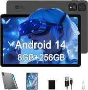 AGM Tablet, 11" Android Tablet with MTK G91 8GB RAM 256GB ROM, FHD IPS Touchscreen (Widevine L1) 12H Battery, 5G WiFi, BT 5.0, Triple Camera, 2025 Tablets