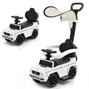 Costway Licensed Mercedes Benz Ride on Push Car w/Adjustable Canopy Foot-to-Floor Sliding Stroller White