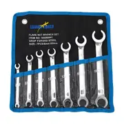 7 Pcs Trade Grade Flare Nut Spanners Set Brake Hydraulic Line Wrench 6mm - 22mm