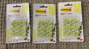 New 3M Command Clear Yellow 3 Packs 6 Mini Hooks 8 Strips Damage Free Hanging