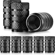 Valve Stem Caps, 8 Pcs Tire Valve Caps, Anodized Aluminum Valve Stem Caps for Cars, Bikes, Trucks, SUVS, Motorcycles (Black)