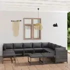 Outdoor Lounge Set 12 Pcs Poly Rattan Modular Design Patio Sofa With Cushions