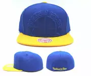 Golden State Warriors New Mitchell & Ness HWC Blue Gold Era Fitted Hat Cap 7 1/4