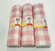 Table Runner 50"(L)x 12"(W) Plaid Pink/White Pack of 3
