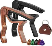 Guitar Capo and Guitar Picks Set for Acoustic and Electric Guitars with Storage Bags, Includes 5 Different Thickness Picks, Ukulele Accessories
