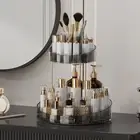 Skincare Display Tray Dorm Makeup Organizer 2 Tier Rotating Vanity for Perfume