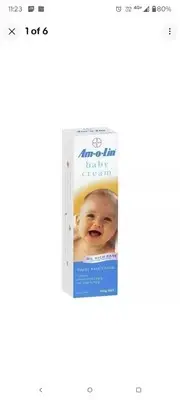 Amolin Baby Cream for Nappy Rash Tube 100g Am.o.lin Amoline Am-O-Line Zinc Oxide