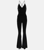 [Norma Kamali] Norma Kamali Velvet flared jumpsuit AU 8 black
