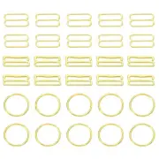 60 Pcs 18mm Bra Strap Hooks, Alloy Adjustment Slide Bra Strap Clips, Gold