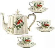 Tea Set Porcelain Coffee Cups and Saucers B1China Teapot Sets Old Country Roses Teapot 7 Pieces