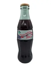 2001 HAPPY HOLIDAYS ATLANTA COCA COLA BOTTLING COMPANY 8 OZ COCA COLA BOTTLE