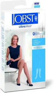 JOBST 119280 UltraSheer Diamond Pattern Compression Stocking, 15-20mmHg, Knee...