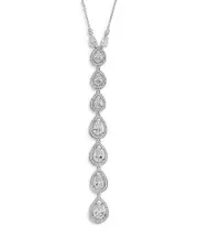 Nadri Radiant Cubic Zirconia Halo Lariat Necklace, 15-18