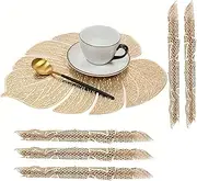 TIED RIBBONS Placemats Set of 6 | PVC, 18 Inch | Table Mats for Kitchen Decor, Dining Table Decorations, Rustic Decor | Place Mats Indoor Set of 6 | Holiday Placemats for Valentines Day Decorations