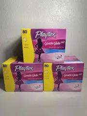 Playtex Gentle Glide 360* Tampons, 80ct Regular 240 Total 3 Boxes Unscented