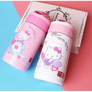 【STAR BABY】三麗鷗 HELLO KITTY 凱蒂貓 便攜手提式兒童保溫水壺(450ML)