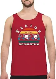 [VidiAmazing] Toiilet Papper Class of 2020 Senior Shit Getting Real Vintage Shirt Men's Tank Top Red