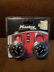 2 PACK MASTERLOCK ~ 1500D COMBINATION PADLOCK ~ MASTER LOCK ANTI SHIM BLACK