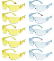 10 Pair/Pack Box Gateway Starlite Yellow/Blue Safety Glasses Sun Z87+ Wholesale