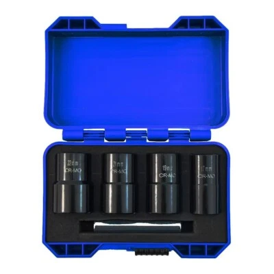 Bolt Nut Extractor 1/2" Drive Impact Removal Socket Tool Set 17mm-19mm-21mm-22mm