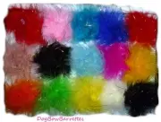 Dogbowbarrettes ~ feather boa silver gold lurex shiny dog bows marabou pet hair