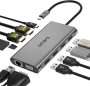 USB C Hub Triple Display Docking Station Dual Monitor Adapter Laptop Hub USB C t