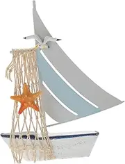 Levemolo Mediterranean Style Nautical Boat Model Wooden Sailboat Ornament for Home Decor