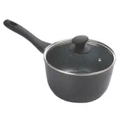Pyrolux Pyrostone 20cm Stoneware Saucepan w/ Glass Lid Induction Cookware Black